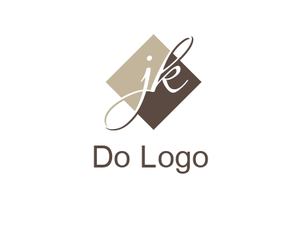 Letters J and K are in a rhombus shape logo