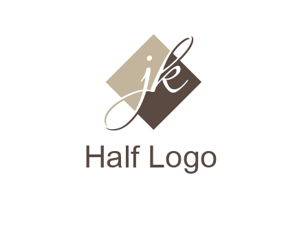 Letters J and K are in a rhombus shape logo