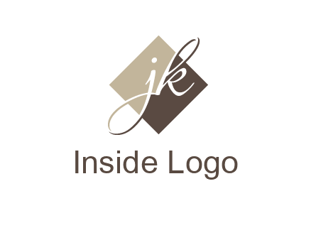 Letters J and K are in a rhombus shape logo