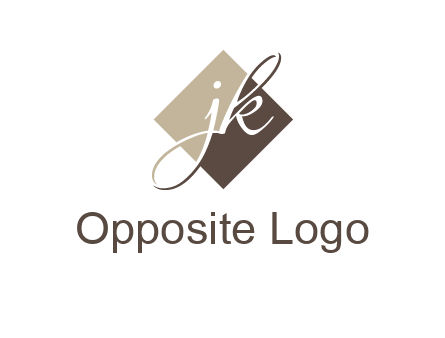Letters J and K are in a rhombus shape logo