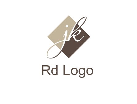 Letters J and K are in a rhombus shape logo