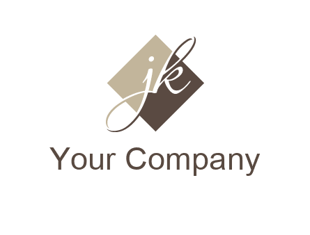 Letters J and K are in a rhombus shape logo