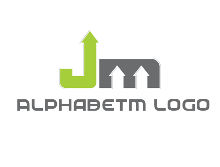 letter jm with arrows logo