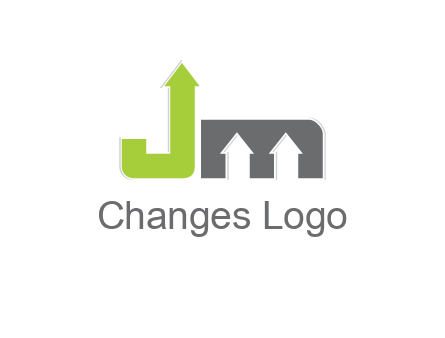 letter jm with arrows logo