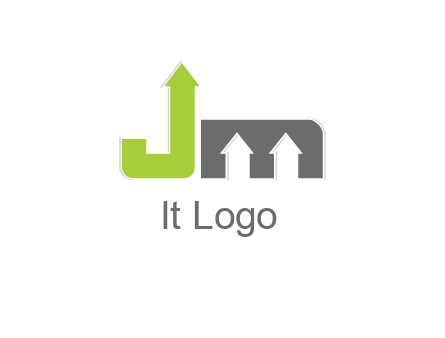 letter jm with arrows logo