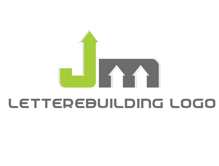 letter jm with arrows logo