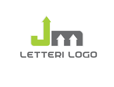 letter jm with arrows logo