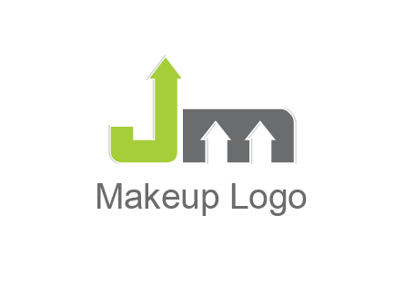 letter jm with arrows logo