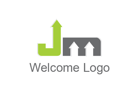letter jm with arrows logo