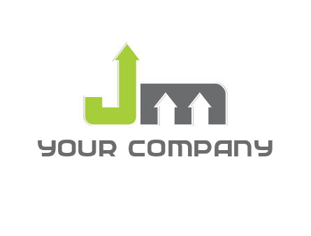 letter jm with arrows logo