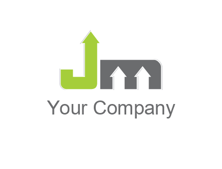 letter jm with arrows logo