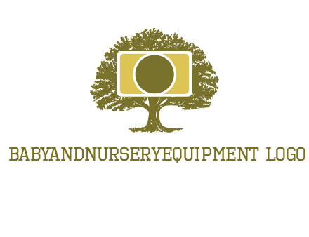 rectangle camera and tree photography logo