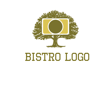 rectangle camera and tree photography logo