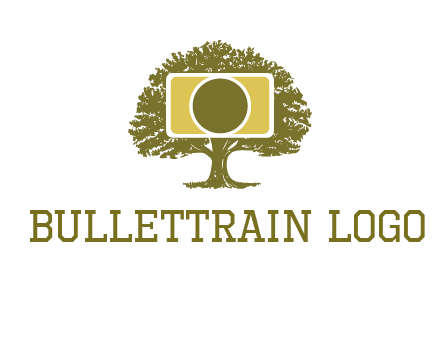 rectangle camera and tree photography logo