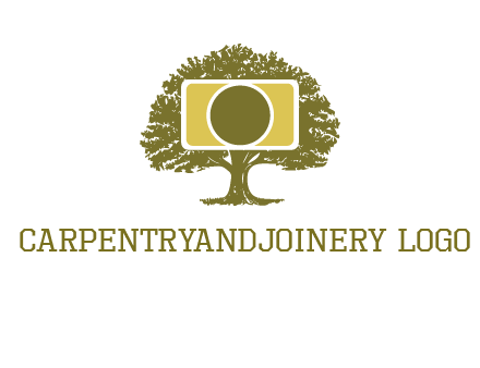 rectangle camera and tree photography logo
