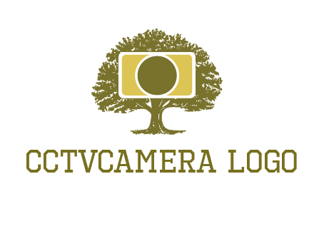 rectangle camera and tree photography logo