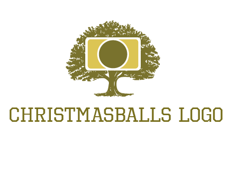 rectangle camera and tree photography logo
