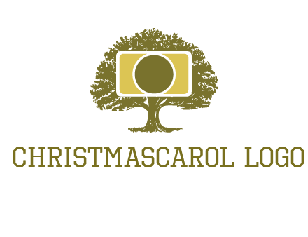 rectangle camera and tree photography logo