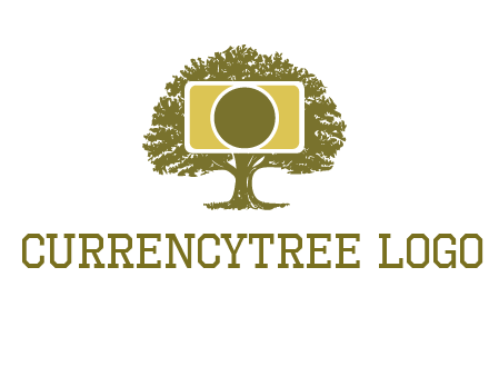 rectangle camera and tree photography logo