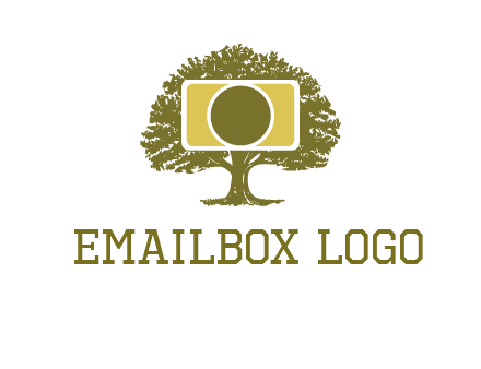 rectangle camera and tree photography logo