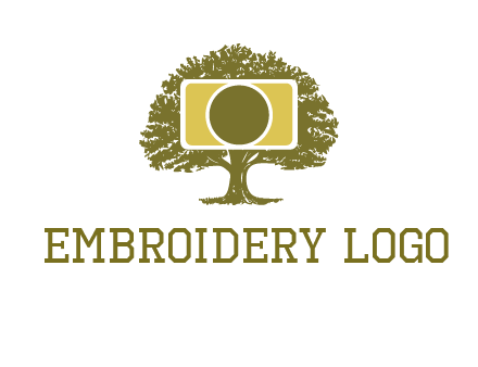rectangle camera and tree photography logo