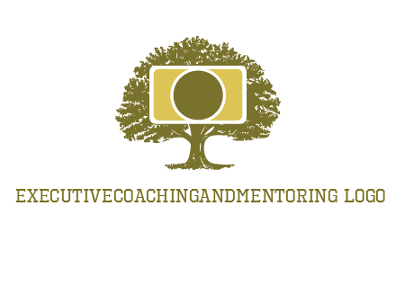 rectangle camera and tree photography logo