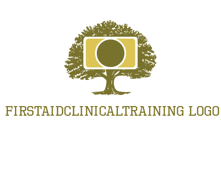rectangle camera and tree photography logo