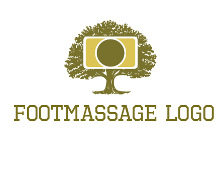 rectangle camera and tree photography logo