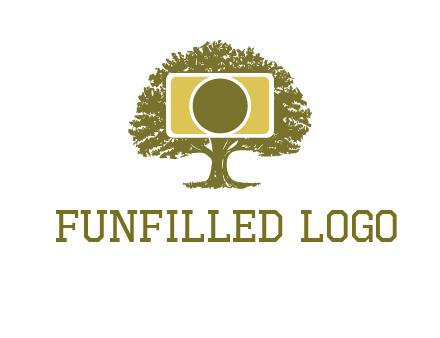 rectangle camera and tree photography logo