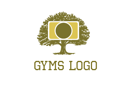 rectangle camera and tree photography logo