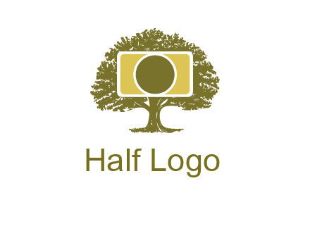 rectangle camera and tree photography logo