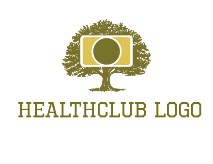 rectangle camera and tree photography logo