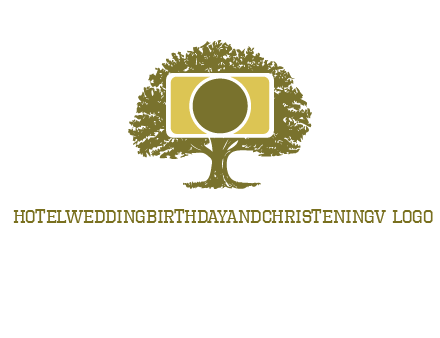 rectangle camera and tree photography logo