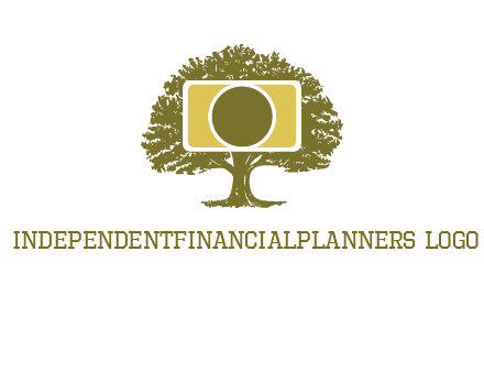 rectangle camera and tree photography logo