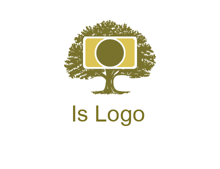 rectangle camera and tree photography logo