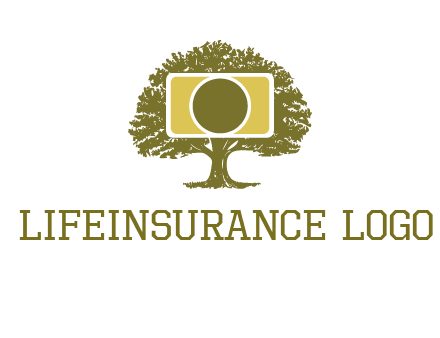 rectangle camera and tree photography logo
