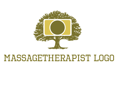 rectangle camera and tree photography logo