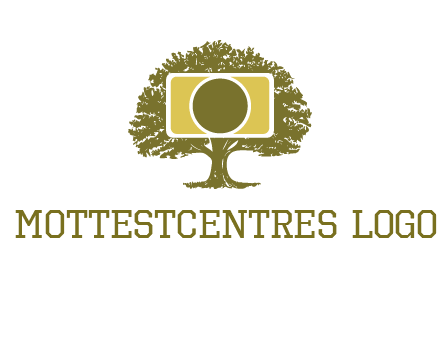 rectangle camera and tree photography logo
