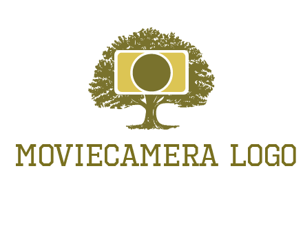 rectangle camera and tree photography logo