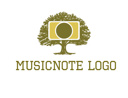 rectangle camera and tree photography logo