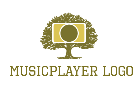 rectangle camera and tree photography logo