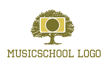 rectangle camera and tree photography logo