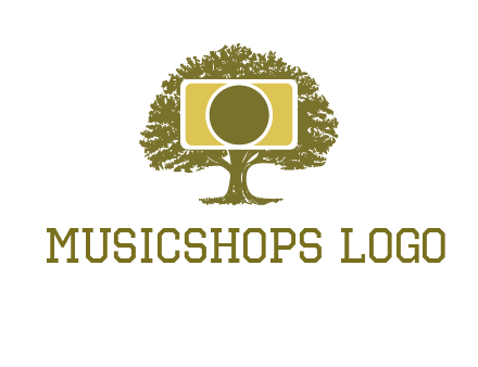 rectangle camera and tree photography logo