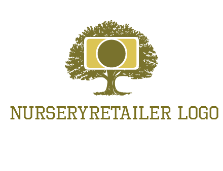 rectangle camera and tree photography logo