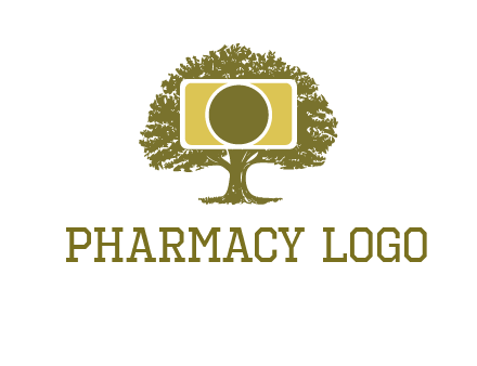 rectangle camera and tree photography logo