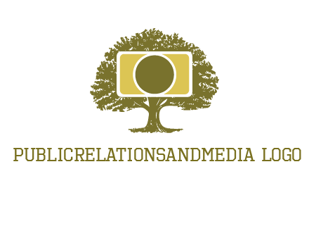 rectangle camera and tree photography logo