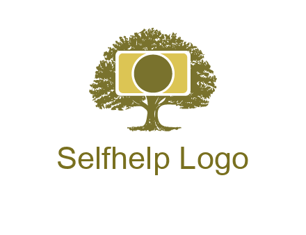 rectangle camera and tree photography logo