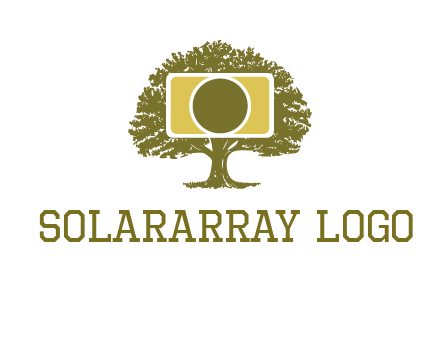 rectangle camera and tree photography logo