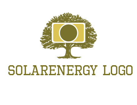 rectangle camera and tree photography logo
