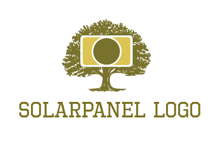 rectangle camera and tree photography logo